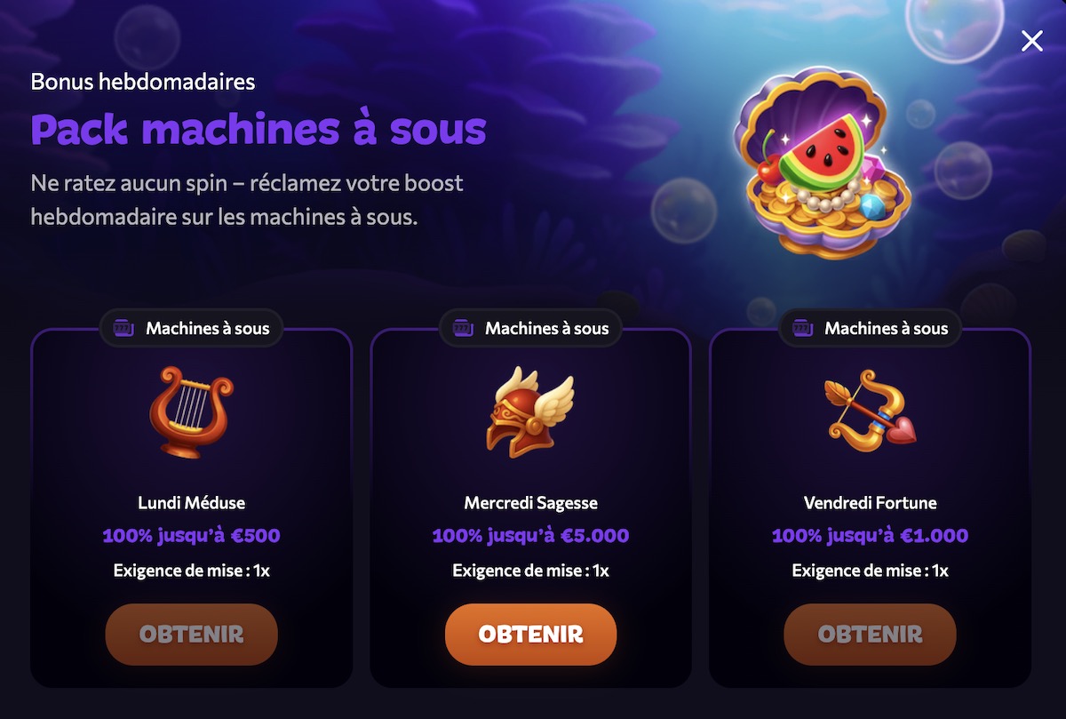 aphrodite casino bonus hebdomadaire