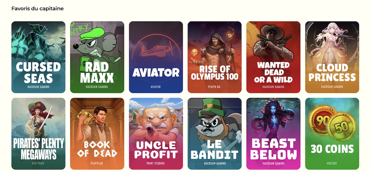 captain slots jeux